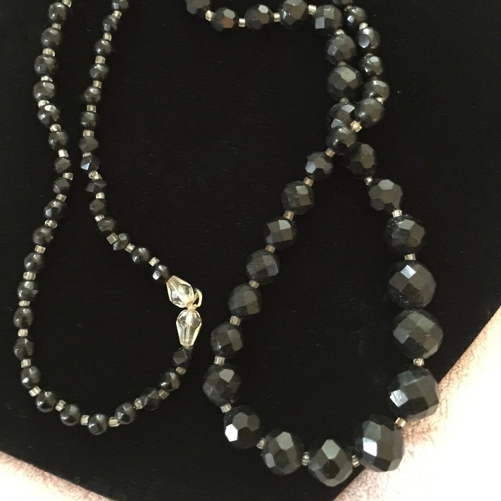 Vintage Art Deco French Jet Necklace